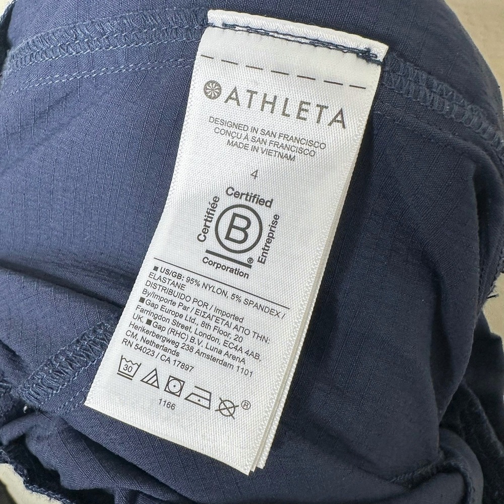 Athleta Trekkie High Rise Parachute Pants Navy Blue Elastic Waist Hiking Size 4 - Picture 6 of 12